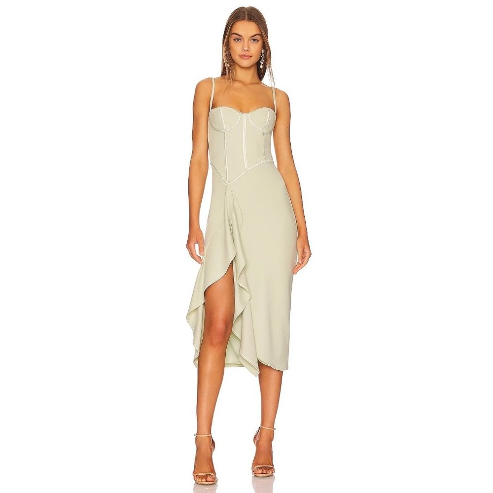 Katie May Doutzen Dress in Sage Small New Womens Corset Cocktail